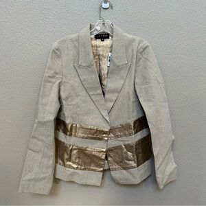 ✨  Women’s LAVEER Elegant Beige and Gold Blazer Size 10 NWT